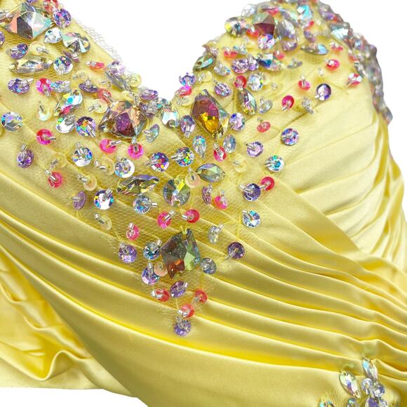 Vintage Kiss Kiss Formal Strapless Beaded Dress Size 4 Dopamine Dressing Y2K - Picture 3 of 15